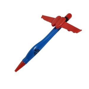 Vintage Rare American Airlines Pen Fun Blue Airplane Red‎ Wings Collectible